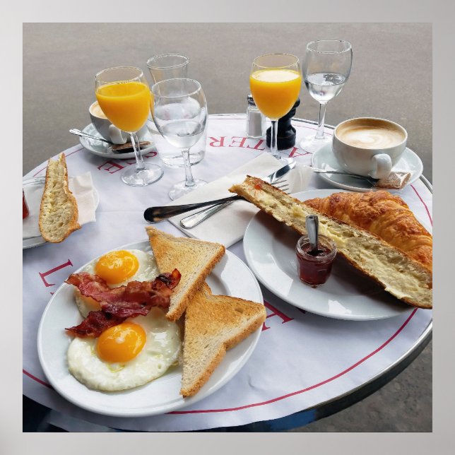 Breakfast in Paris France Poster (Front)