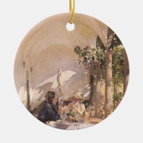 Breakfast in the Loggia by John Singer Sargent Ceramic Ornament