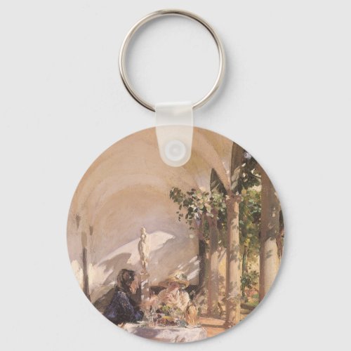 Breakfast in the Loggia by John Singer Sargent Keychain
