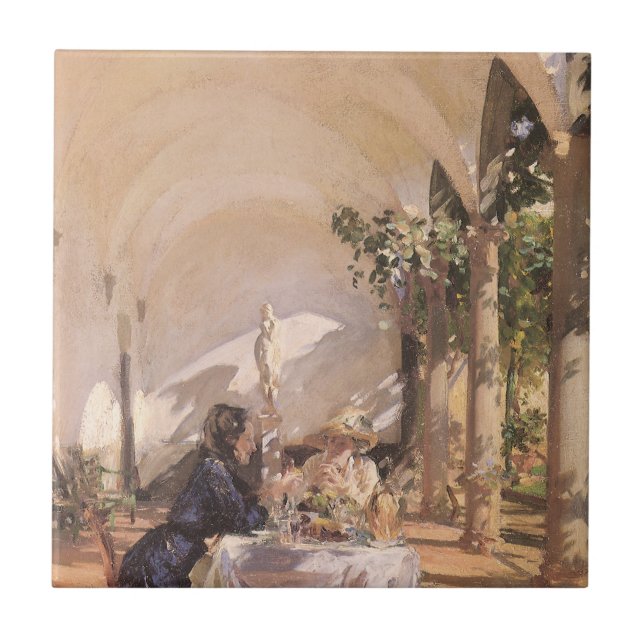 Breakfast in the Loggia by John Singer Sargent Tile (Front)