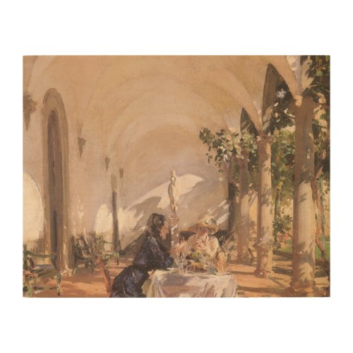 Breakfast in the Loggia by John Singer Sargent Wood Wall Decor