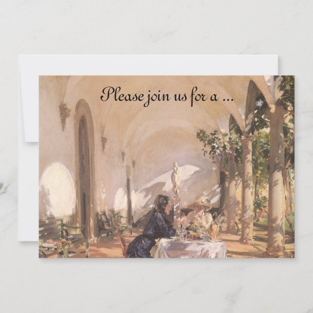 Breakfast in the Loggia by Sargent, Bridal Shower Invitation (Front)