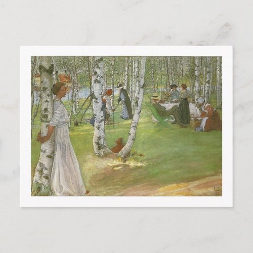 Breakfast in the Open by Carl Larsson Postcard