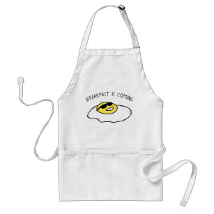 "BREAKFAST IS COMING" Cute Sunny Side Up Egg Adult Apron