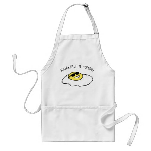 BREAKFAST IS COMING Cute Sunny Side Up Egg Adult Apron