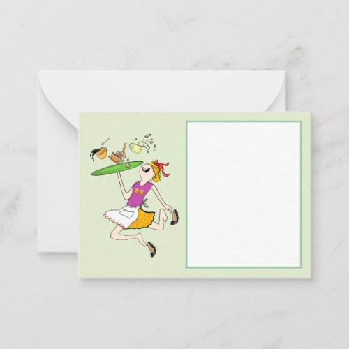 Breakfast is served with a smile. note card