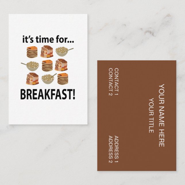 Breakfast Its Time For Breakfast Cafe Business Card (Front/Back)