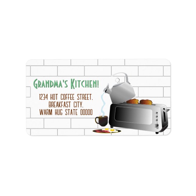 Breakfast Kitchen Pattern Label (Front)