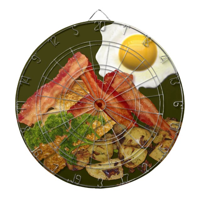 Breakfast Landscape Bacon Eggs Dartboard (Front)