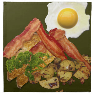 Breakfast Landscape Bacon Eggs Napkin