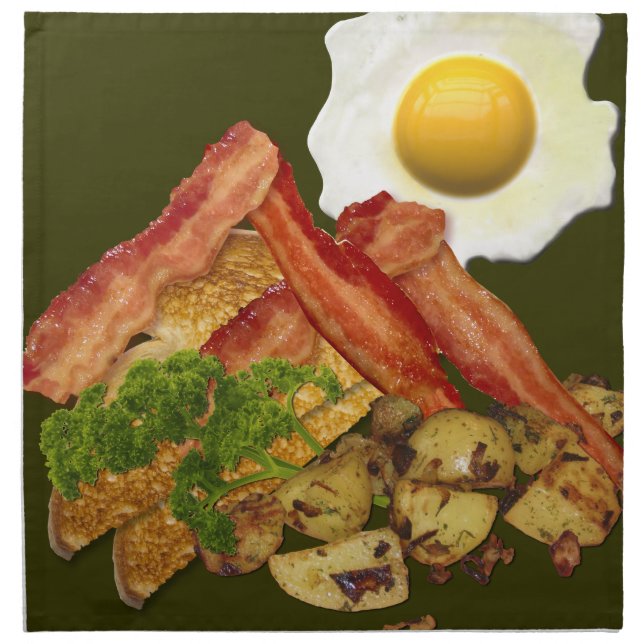 Breakfast Landscape Bacon Eggs Napkin (Front)