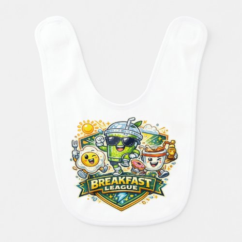 Breakfast League Badge Baby Bib