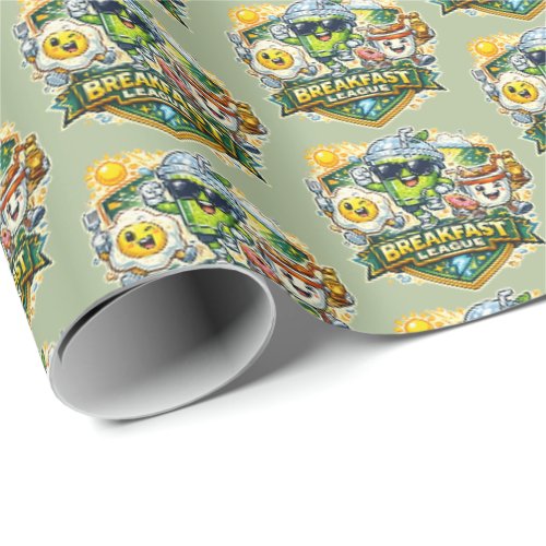 Breakfast League Badge Wrapping Paper