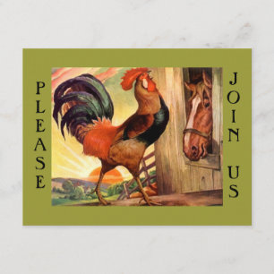 Breakfast meet-up Social Rooster Party Invitation