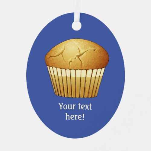 Breakfast Muffin in Case _ Food Graphic _ own text Metal Ornament