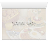Breakfast of bacon, eggs and pitcher of milk cards (Inside Horizontal (Bottom))