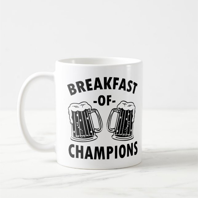 Breakfast of Champions funny men's beer shirt Coffee Mug (Left)