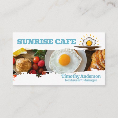 Breakfast on Table   Cafe Business Card
