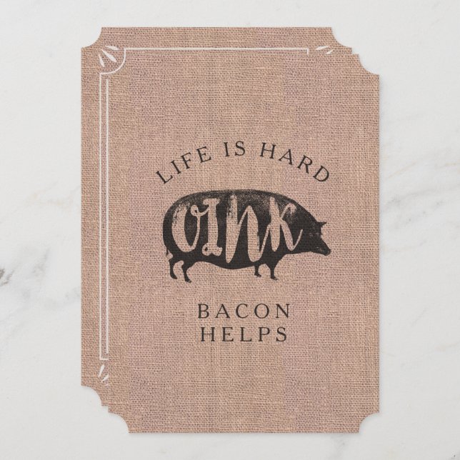 Breakfast or Brunch Picnic Party for Bacon Lovers Invitation (Front/Back)