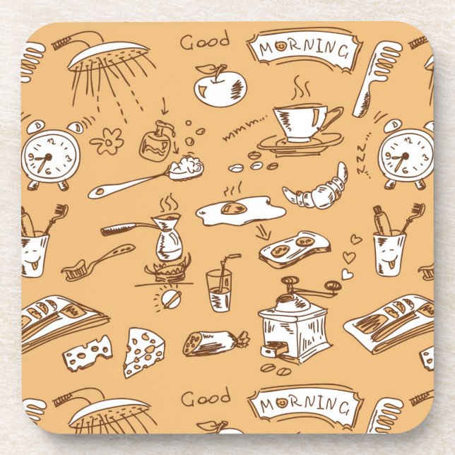 Breakfast Pattern 2 Beverage Coaster (Front)