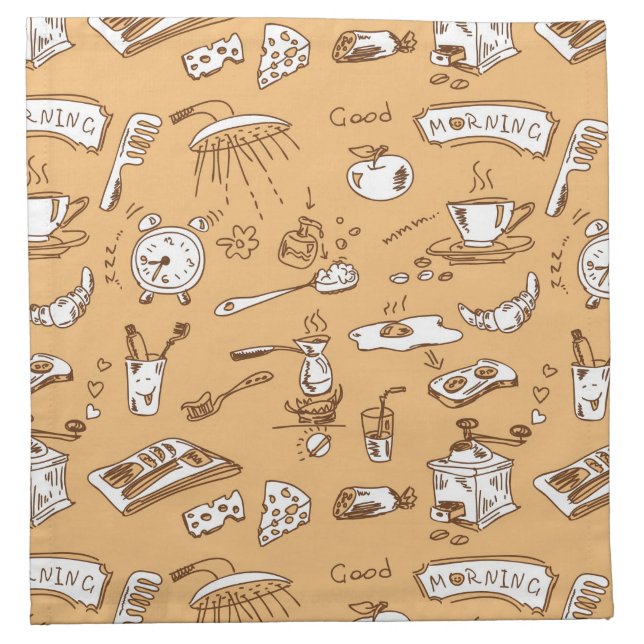 Breakfast Pattern 2 Cloth Napkin (Front)