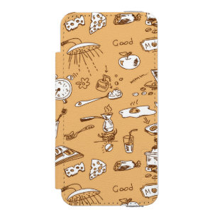 Breakfast Pattern 2 Wallet Case For iPhone SE/5/5s