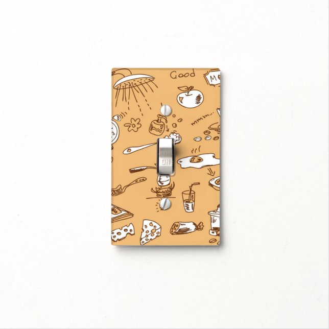 Breakfast Pattern 2 Light Switch Cover (In Situ)