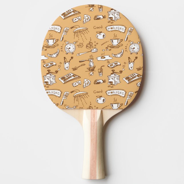 Breakfast Pattern 2 Ping Pong Paddle (Front)