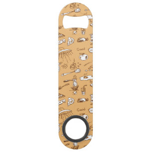 Breakfast Pattern 2 Speed Bottle Opener