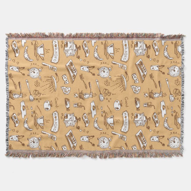Breakfast Pattern 2 Throw Blanket (Front)