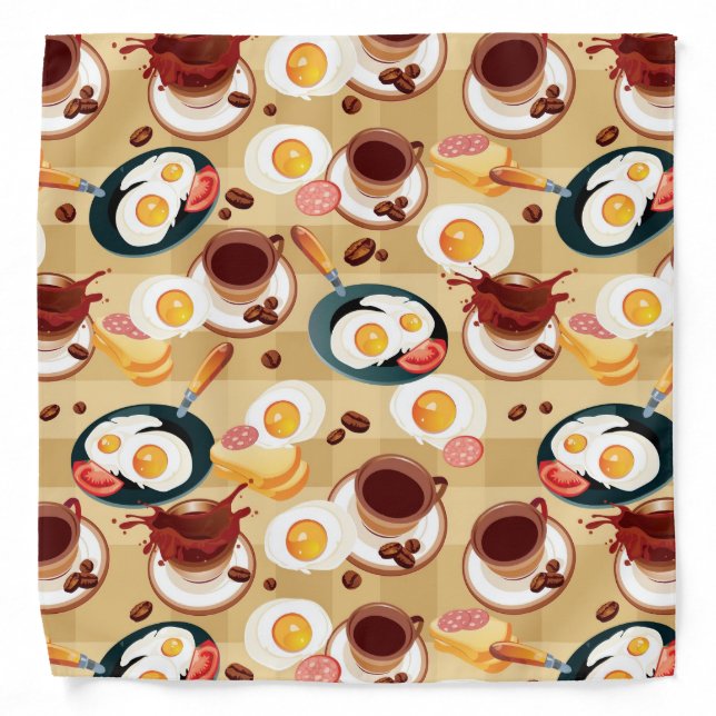 Breakfast Pattern 3 Bandana (Front)