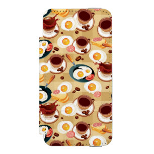 Breakfast Pattern 3 iPhone SE/5/5s Wallet Case
