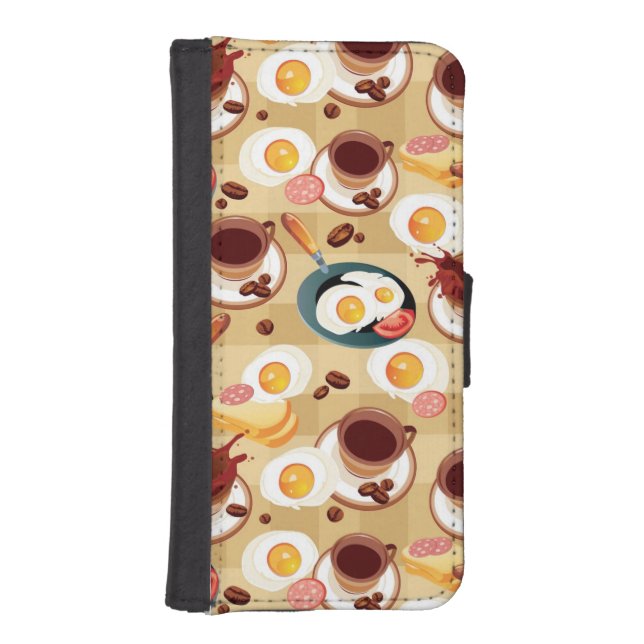 Breakfast Pattern 3 iPhone Wallet Case (Front)