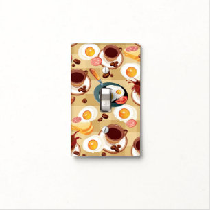 Breakfast Pattern 3 Light Switch Cover