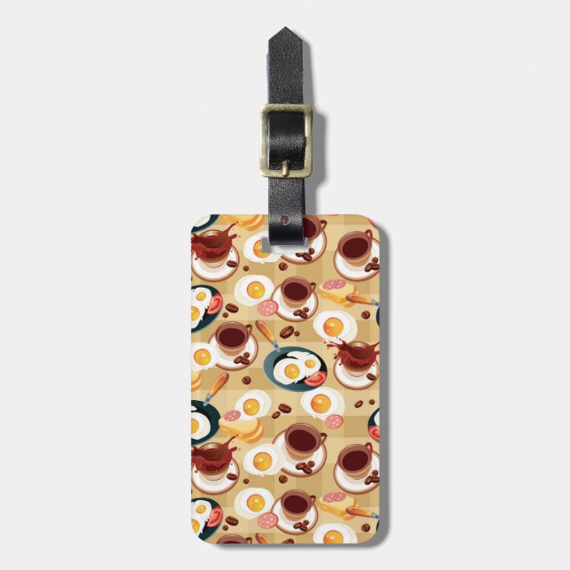 Breakfast Pattern 3 Luggage Tag (Front Vertical)