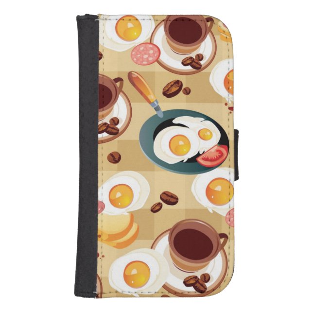 Breakfast Pattern 3 Samsung Galaxy Wallet Case (Front)