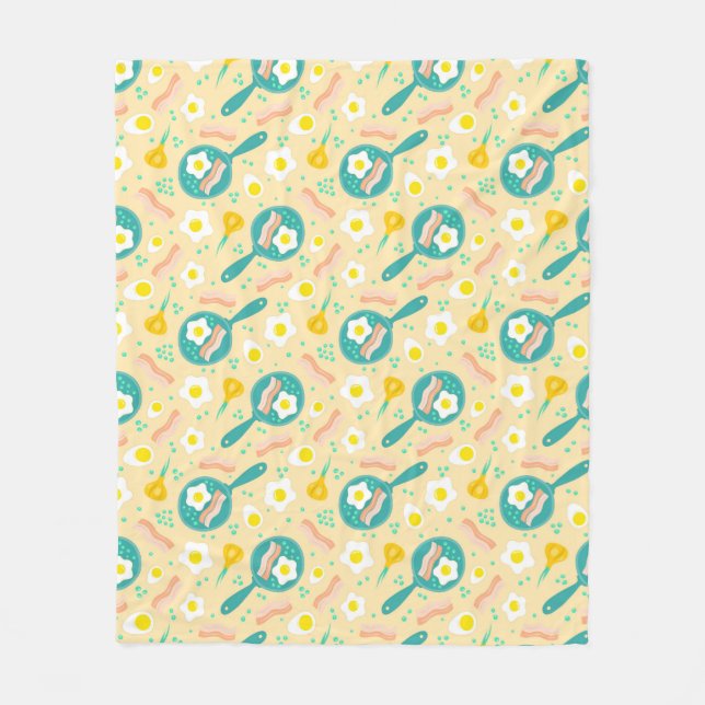 Breakfast Pattern Fleece Blanket (Front)
