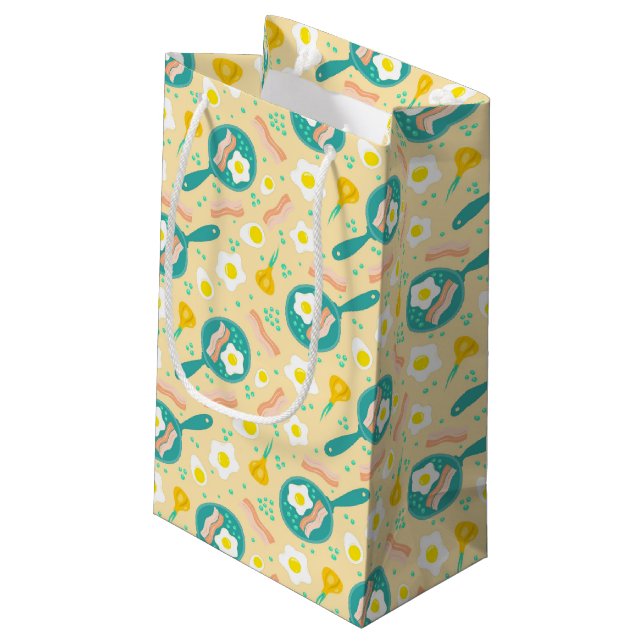Breakfast Pattern Small Gift Bag (Back Angled)