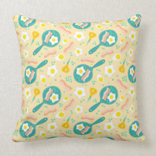 Breakfast Pattern Throw Pillow