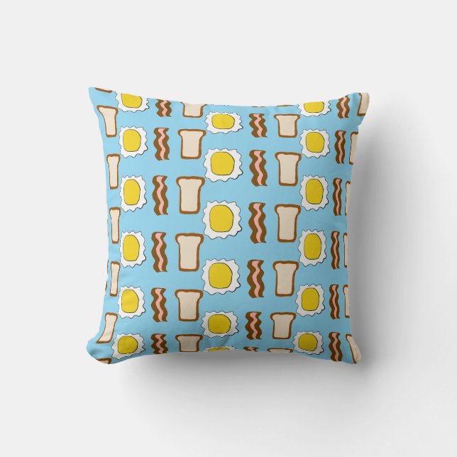 Breakfast Pattern Throw Pillow (Front)