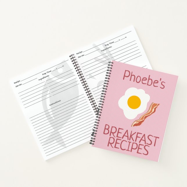 Breakfast Recipes Custom Pink Notebook (Inside)