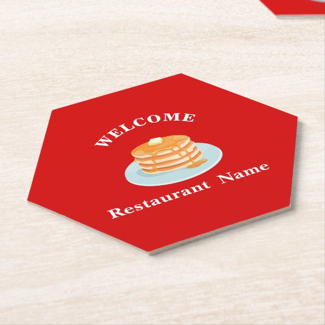 Breakfast restaurant welcome bakery Personalized  Paper Coaster (Angled)
