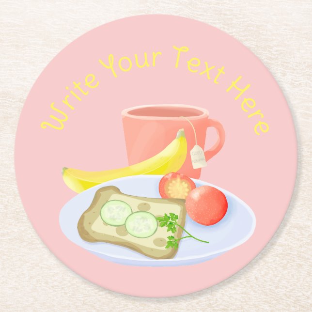 Breakfast Round Paper Coaster (Front)