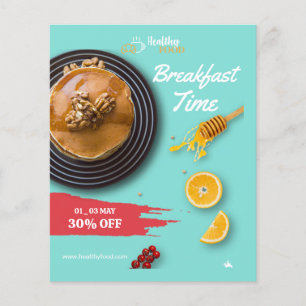Breakfast Sale, Coffee Shop Breakfast Menu Flyer