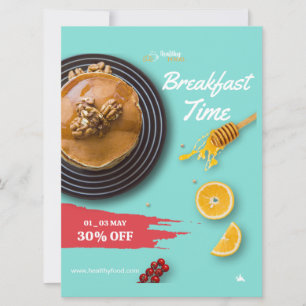 Breakfast Sale, Coffee Shop Breakfast Menu Invitation