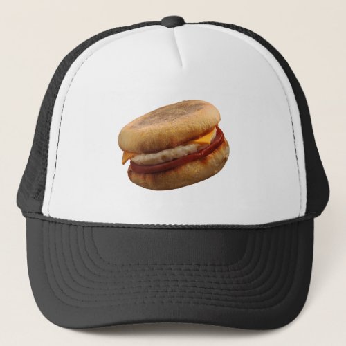 BREAKFAST SANDWICH Ham Egg  Cheese Muffin Trucker Hat
