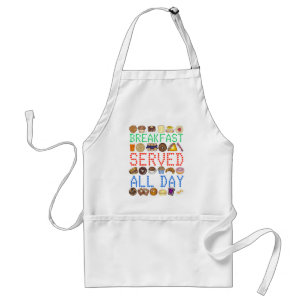 Breakfast Served All Day Neon Diner Sign Foodie Adult Apron