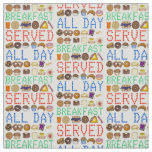 Breakfast Served All Day Neon Diner Sign Foodie Fabric