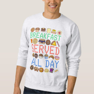 Breakfast Served All Day Neon Diner Sign Foodie Sweatshirt