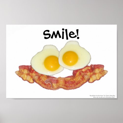 Breakfast Smilie Face by Clara Chandler Poster